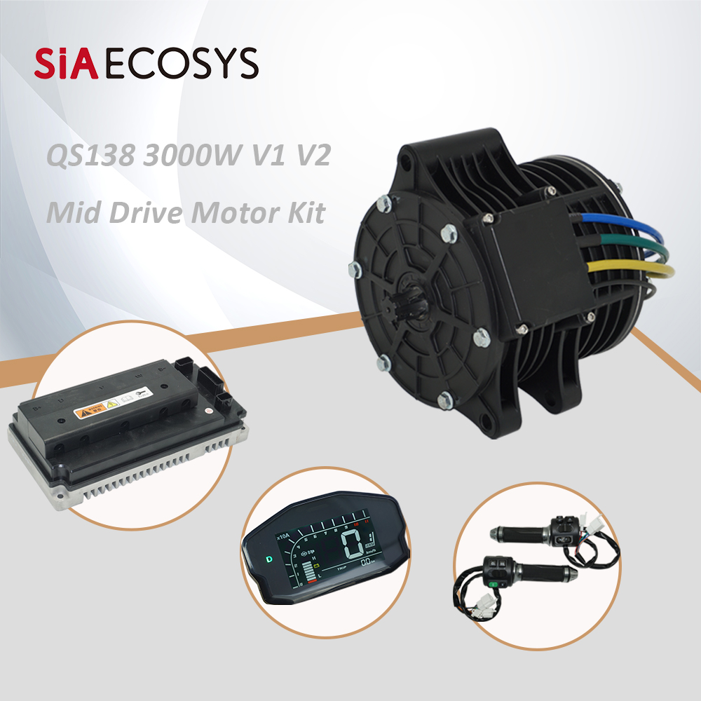 ชุดมอเตอร์ขับเคลื่อนกลาง QSMOT - Mid Drive Motor Kit 72V 3000W บทวิจารณ์และราคา